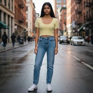 Zara yellow cropped sweater.  Size M